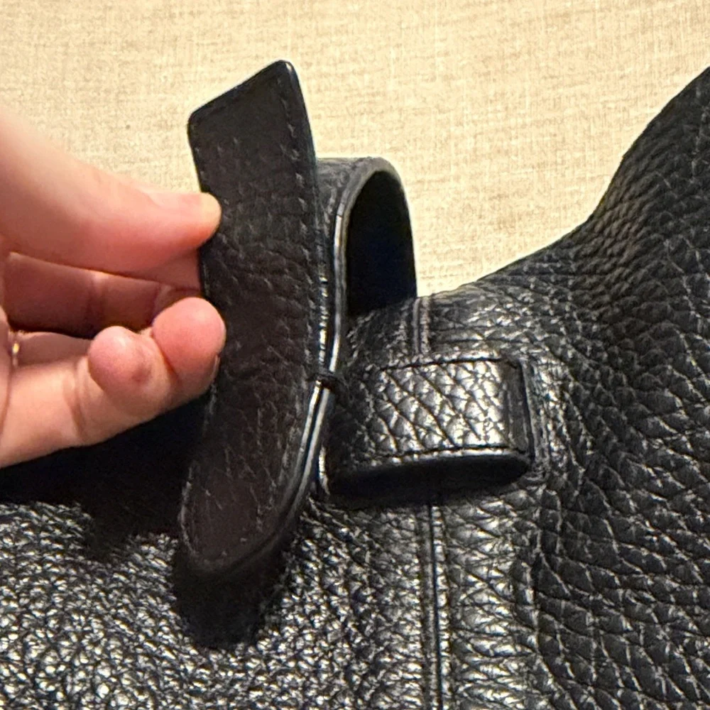 Banana Republic Black Pebbled Leather Hobo Bag